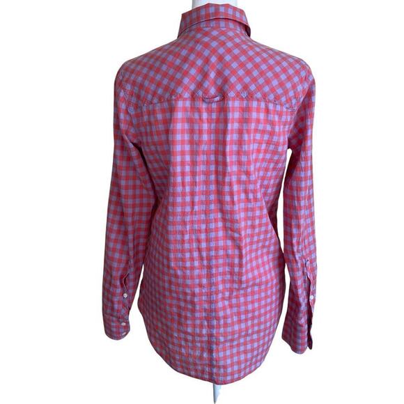 J. Crew Plaid Check Boy Shirt Red Purple Relaxed Fit Casual Cabincore Sz 0 - Picture 9 of 16